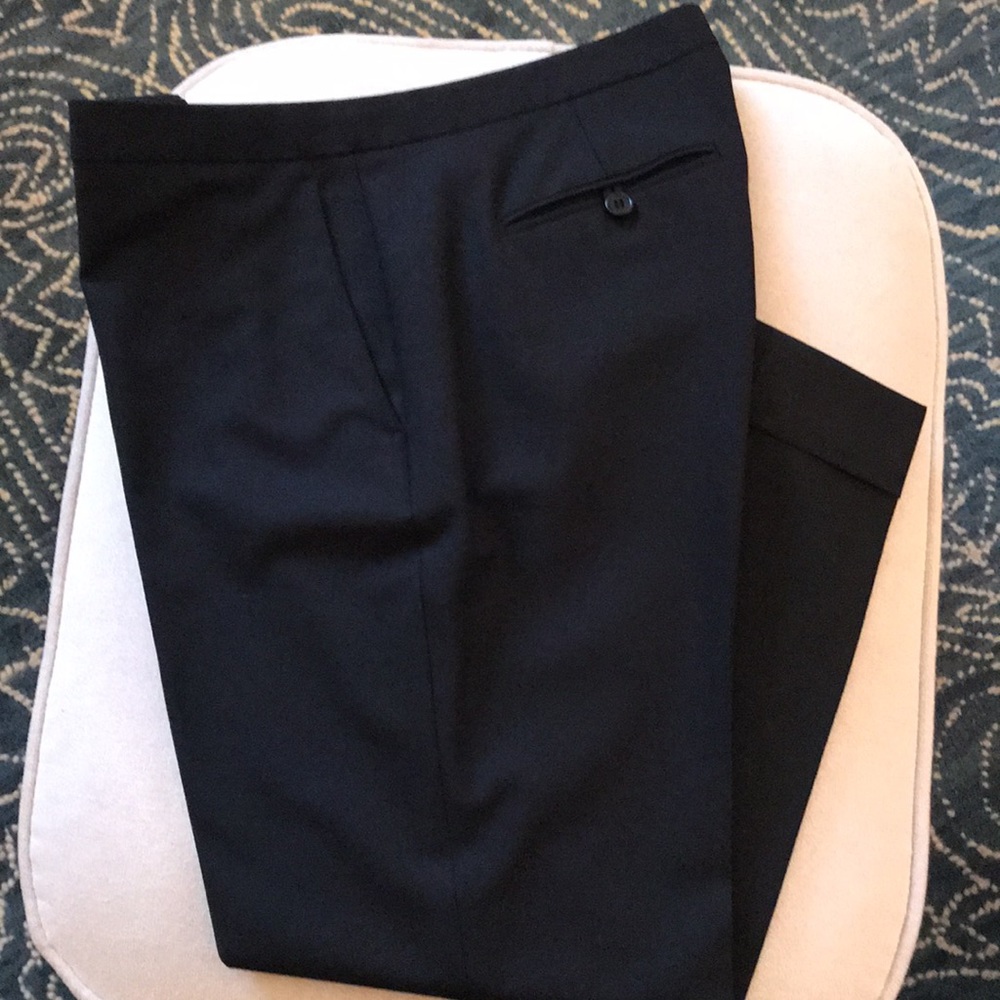 THEORY black wool trousers